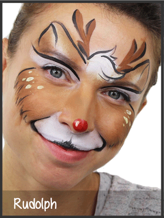 322x428 Rudolph Face Painting By Mi - Reindeer Face Painting