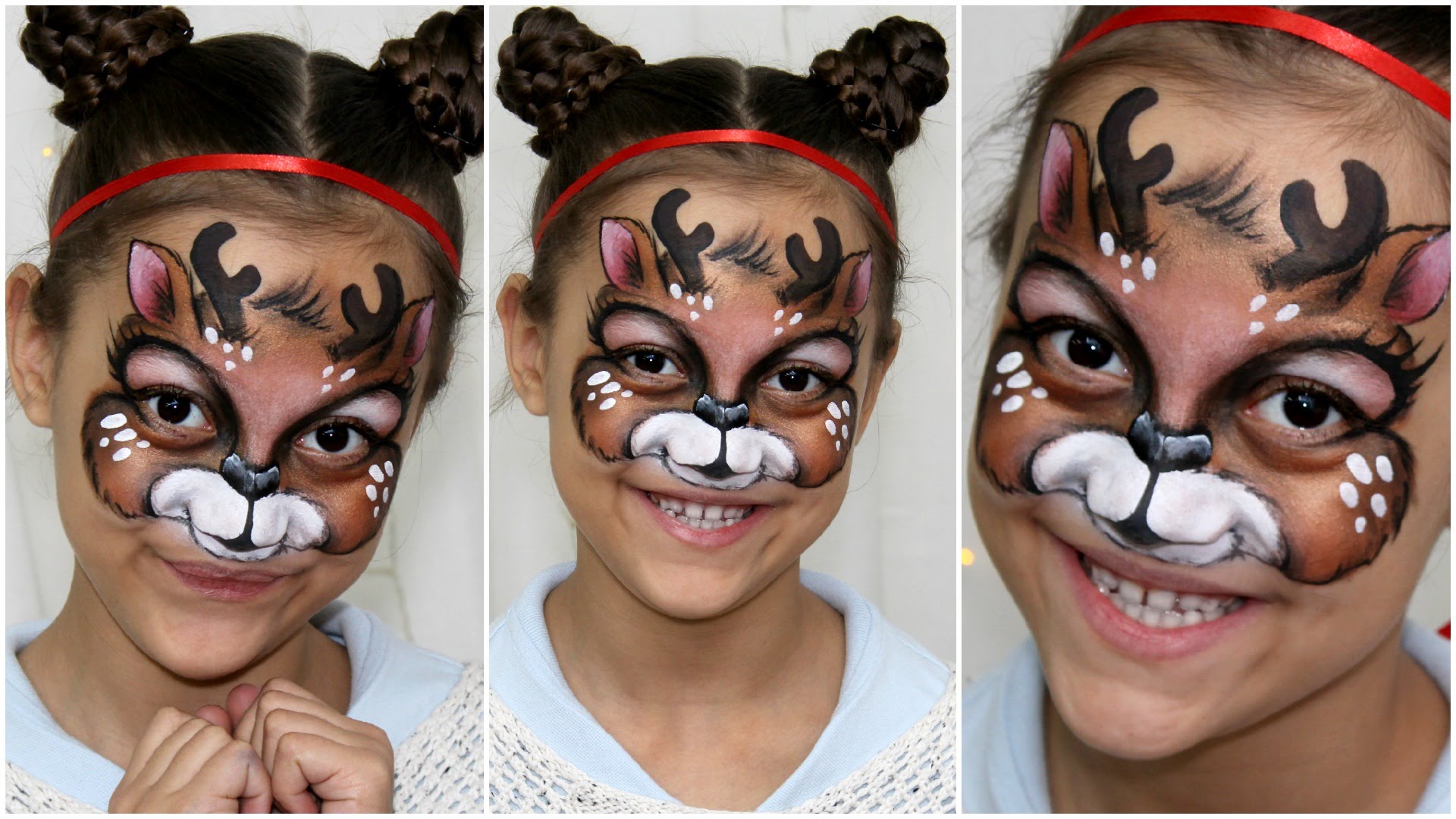 1920x1080 Christmas Reindeer Face Painting Amp Makeup Tutorial - Reindeer Face Painting