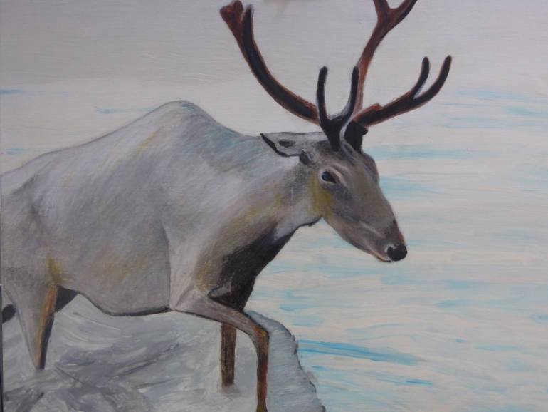 770x578 Saatchi Art Reindeer Painting By Paul Allender - Reindeer Painting