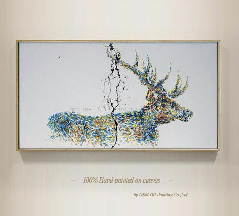 1000x905 Thunder Caribou Reindeer Canvas Wall Art Octotreasure - Reindeer Painting