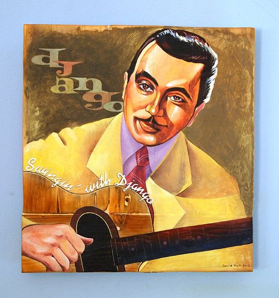 570x609 Django Reinhart Painting On Wood By Davidhallartonwood On Etsy - Reinhart Painting