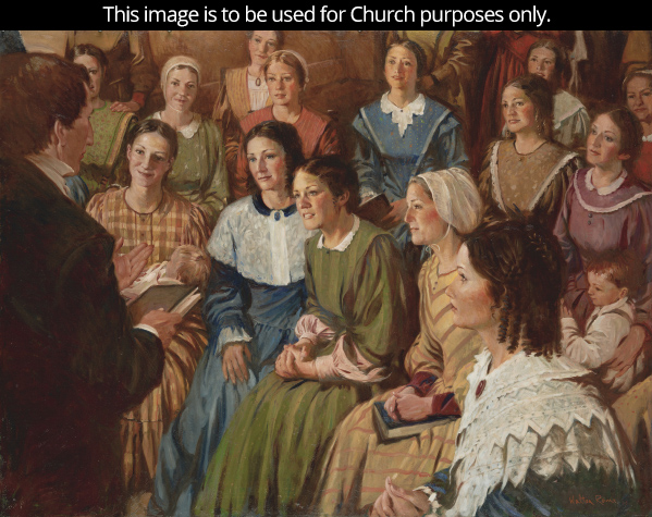 599x475 Come Let Us Rejoice (The Foundation Of The Relief Society) - Rejoice Painting