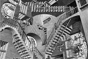 300x200 Relativity By Maurits Cornelis Escher History, Analysis Amp Facts - Relativity Painting