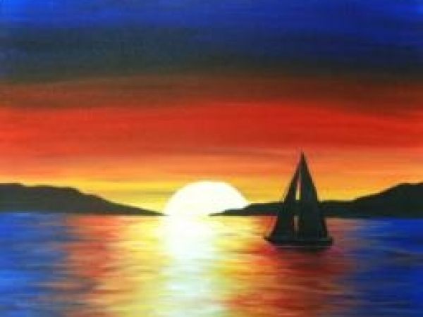 600x450 May 20 Sunset Sail - Relaxing Painting