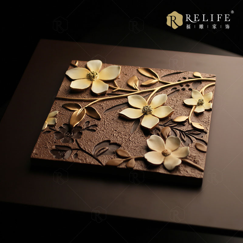 800x800 Relief Painting High Quality Flower Painting Handpainted Midwest - Relief Painting