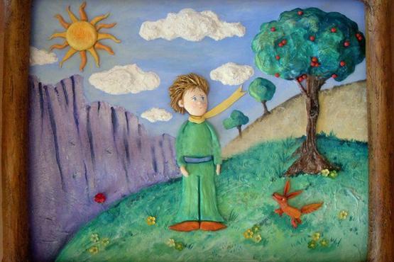 555x370 Relief Painting With Gesso Inspired By The Little Prince - Relief Painting