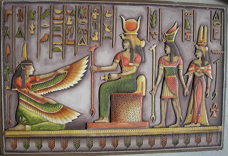 900x616 Egyptian Painting Relief By Prity Jain - Relief Painting
