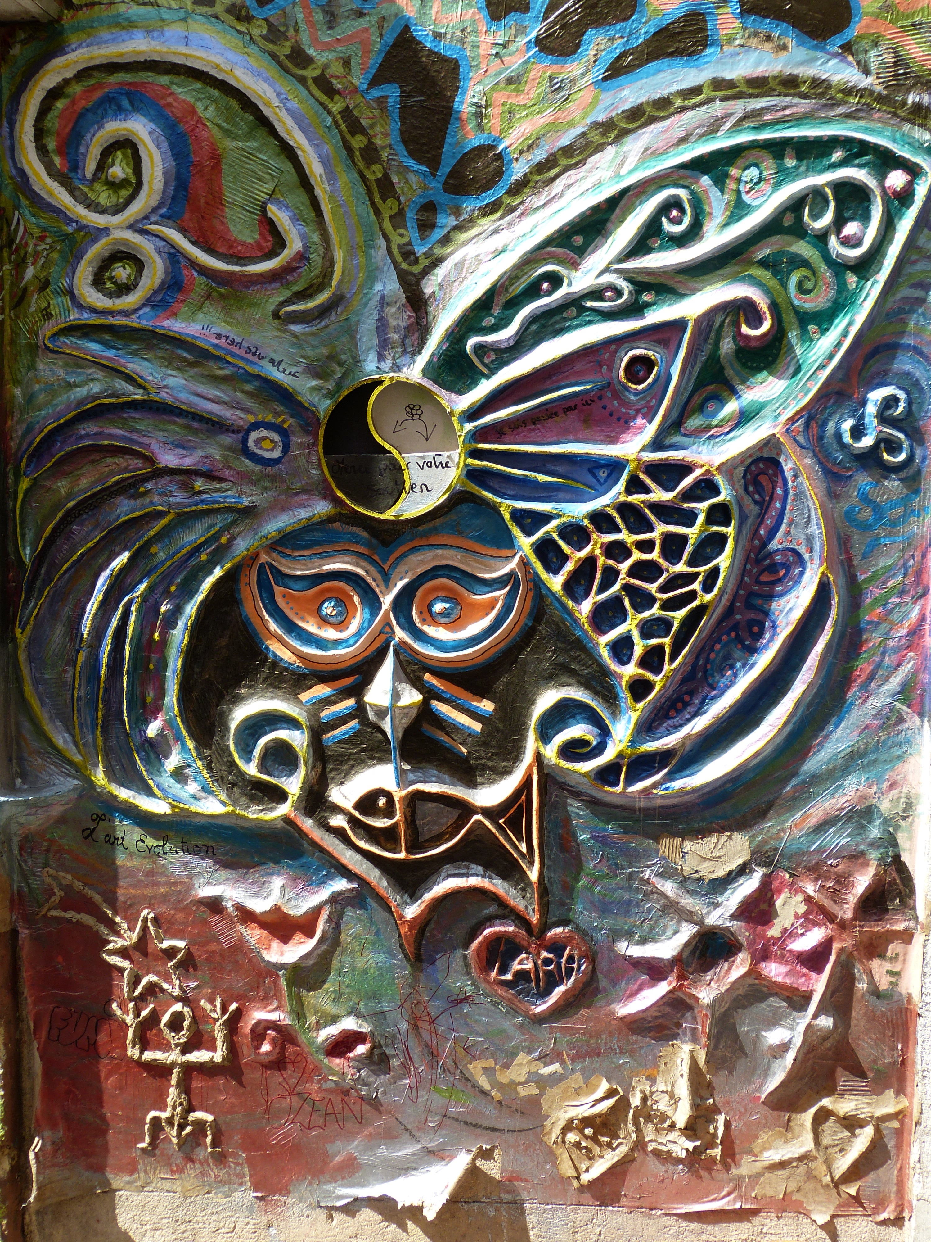 3000x4000 Free Images Window, Butterfly, Door, Painting, Creativity, Mural - Relief Painting