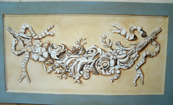 570x347 Items Similar To Sale Classical Faux Relief Painting Original - Relief Painting On Canvas