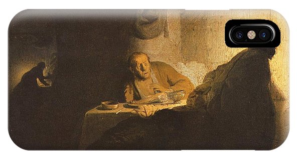 592x316 Jesus Christ Road To Emmaus Iphone X Case For Sale By Rembrandt - Rembrandt Emmaus Painting