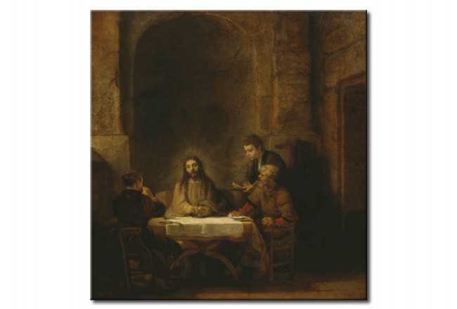 650x440 Art Work Christ And The Disciples In Emmaus - Rembrandt Emmaus Painting