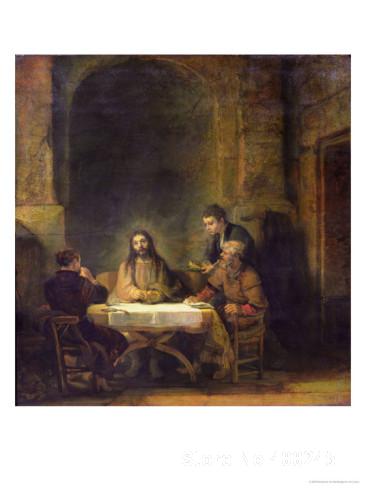 366x488 The Supper - Rembrandt Emmaus Painting
