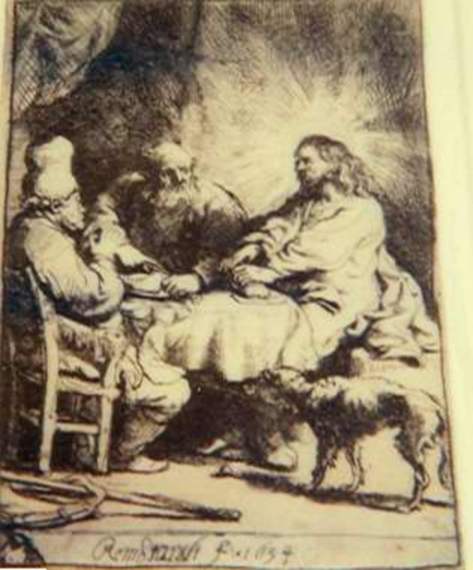 664x800 Christ - Rembrandt Emmaus Painting