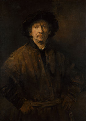 300x419 Self Portrait (Rembrandt, Vienna) - Rembrandt Lighting Painting
