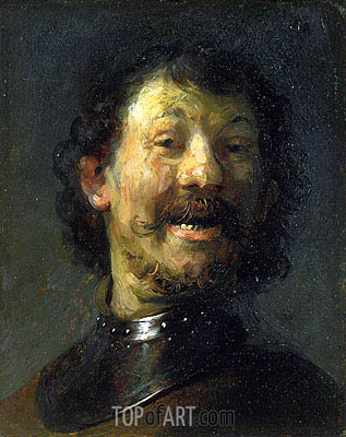 317x400 Smiling Man Rembrandt Painting Reproduction 8949 Topofart - Rembrandt Painting