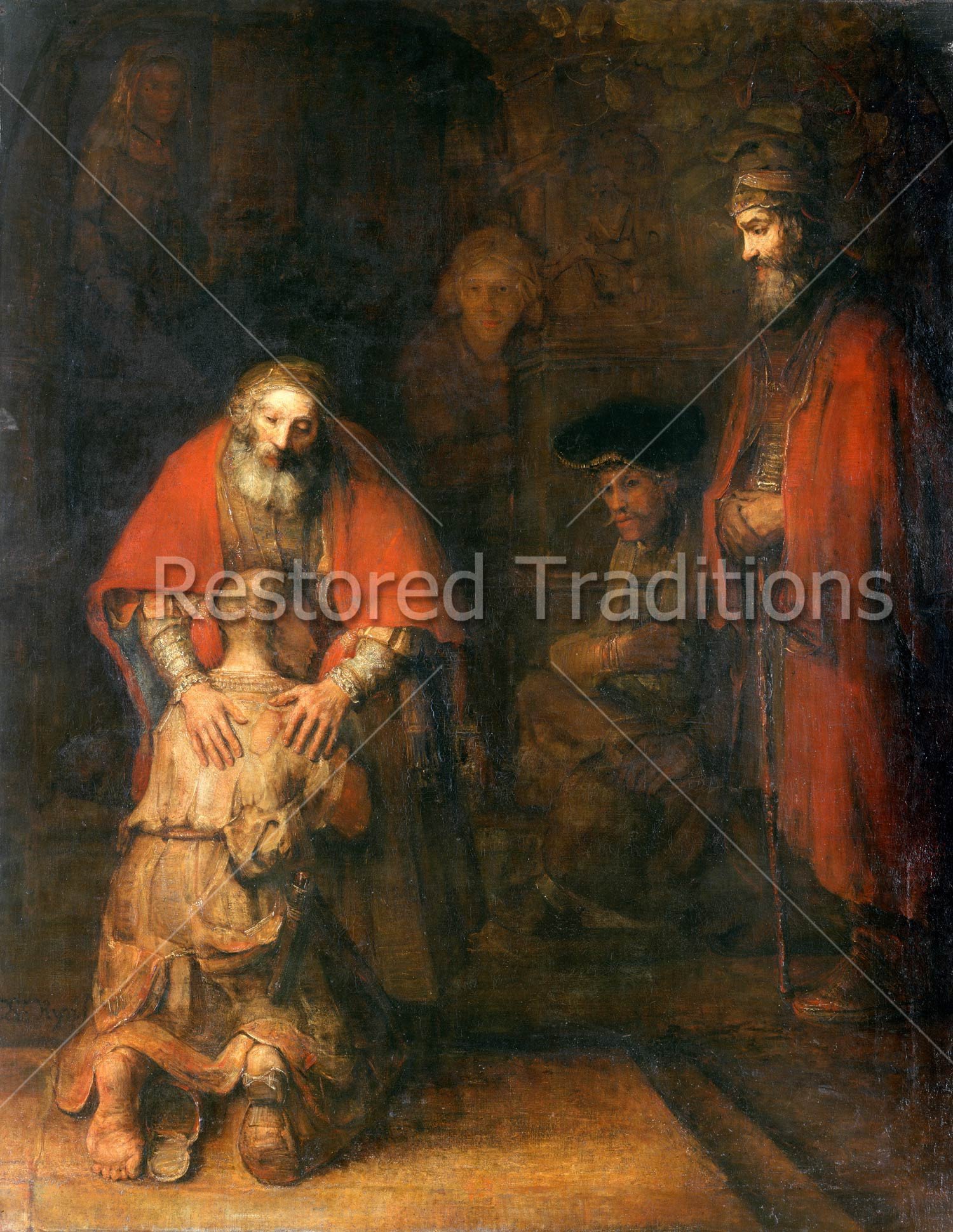 1500x1940 Image File Father Embraces Kneeling Prodigal Son By Rembrandt Rf - Rembrandt Prodigal Son Painting