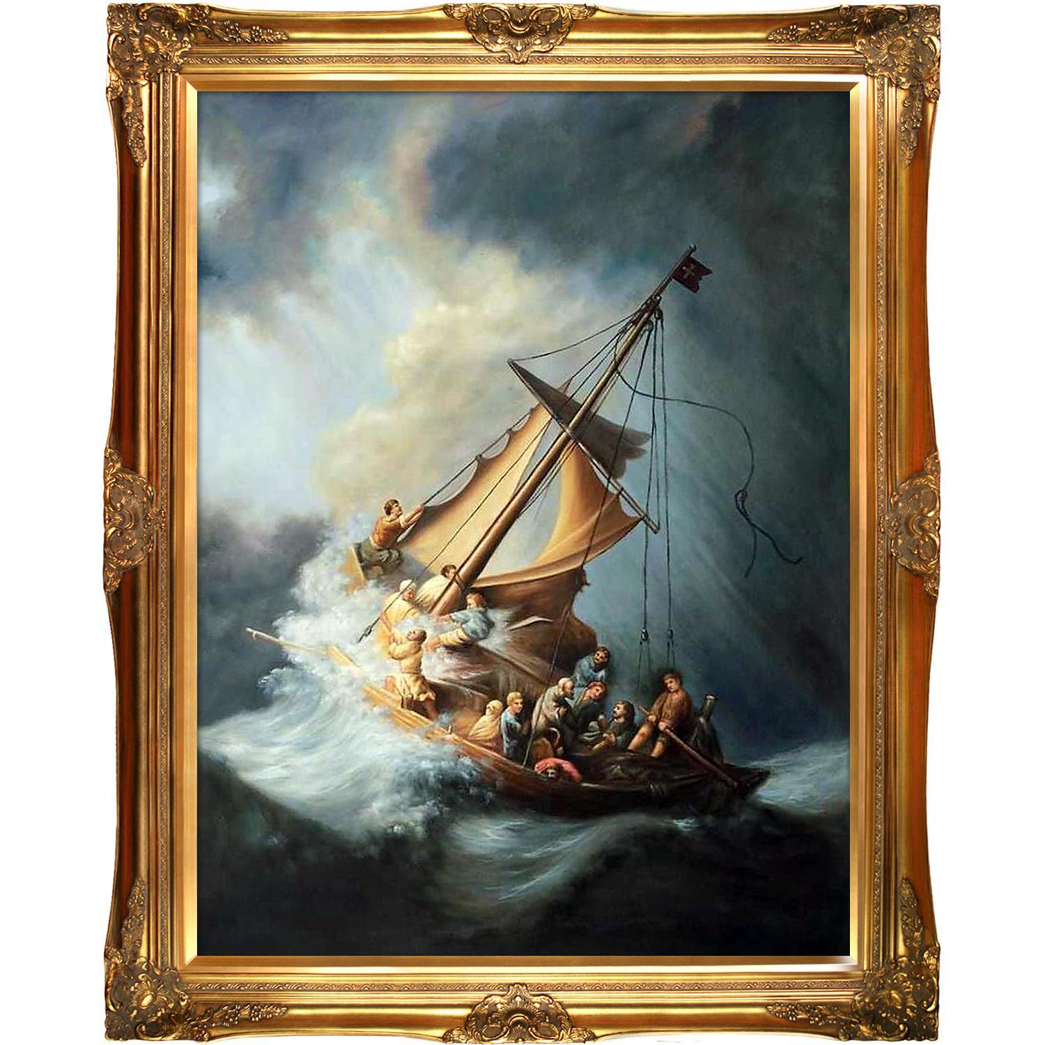 1500x1500 Shop Christ In The Storm By Rembrandt Framed Hand Painted Oil - Rembrandt Ship Painting
