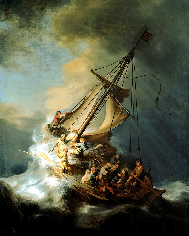 723x900 Christ In The Storm Painting By Rembrandt - Rembrandt Ship Painting