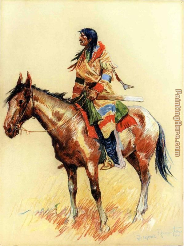 598x800 Frederic Remington A Breed Painting Anysize 50% Off - Remington Horse Painting