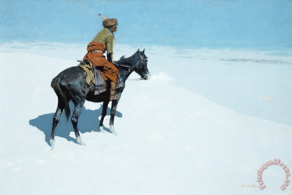 960x642 Frederic Remington The Scout Friends Or Foes Painting - Remington Horse Painting