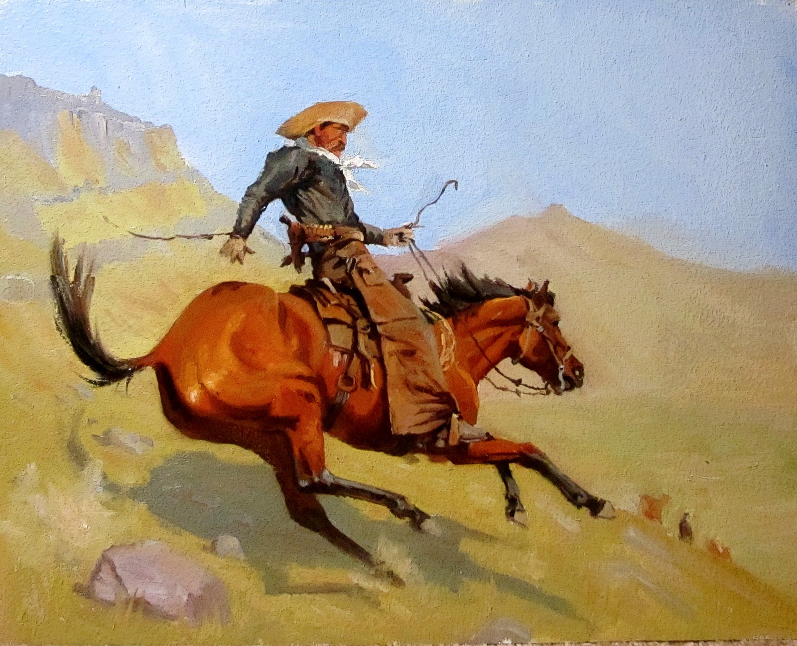 1600x1298 Like Watching Paint Dry Making A Copy Of A Remington Painting - Remington Horse Painting