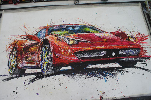 600x400 Colourful Remote Controlled Car Paintings By Ian Cook Otherfocus - Remote Control Car Painting