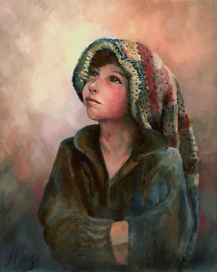 719x900 Renaissance Child Painting By Sally Arroyo - Renaissance Baby Painting