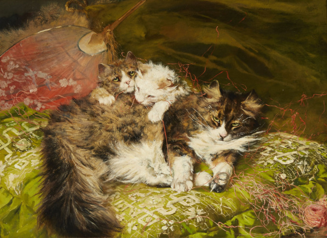 670x487 These Cat Portraits Are 19th Century Memes - Renaissance Cat Painting