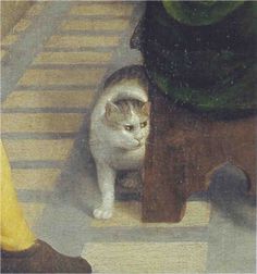 236x252 Detail Of Cat From The Month Of January By Leandro Da Ponte - Renaissance Cat Painting