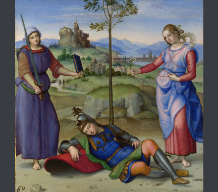 432x380 Iconography Studying Raphael Research The National Gallery - Renaissance Knight Painting