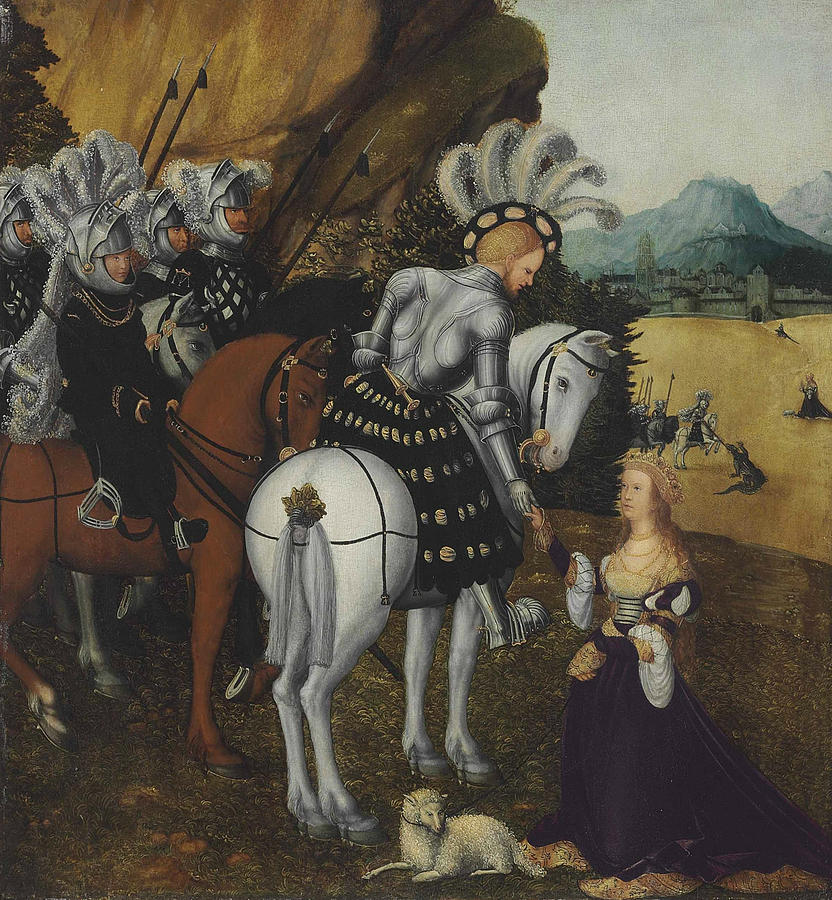 832x900 Allegorical Portrait Of A Knight Painting By Lucas Cranach The Elder - Renaissance Knight Painting