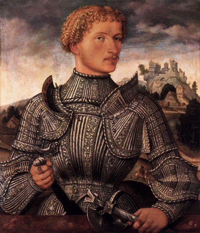 659x768 The Portrait Of A Knight, By Unknown German Artist. Ca 1540 - Renaissance Knight Painting