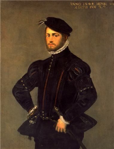 381x500 1555 Jacopo Robusti (Tintoretto) - Renaissance Man Painting