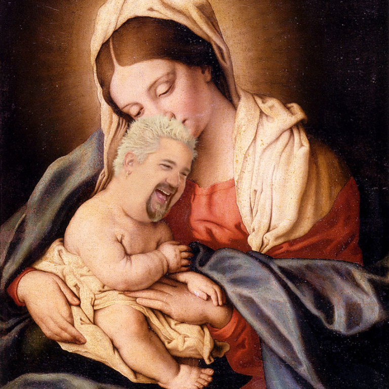 768x768 These Paintings Of Guy Fieri As A Renaissance Baby Will Blow Your Mind - Renaissance Painting Baby