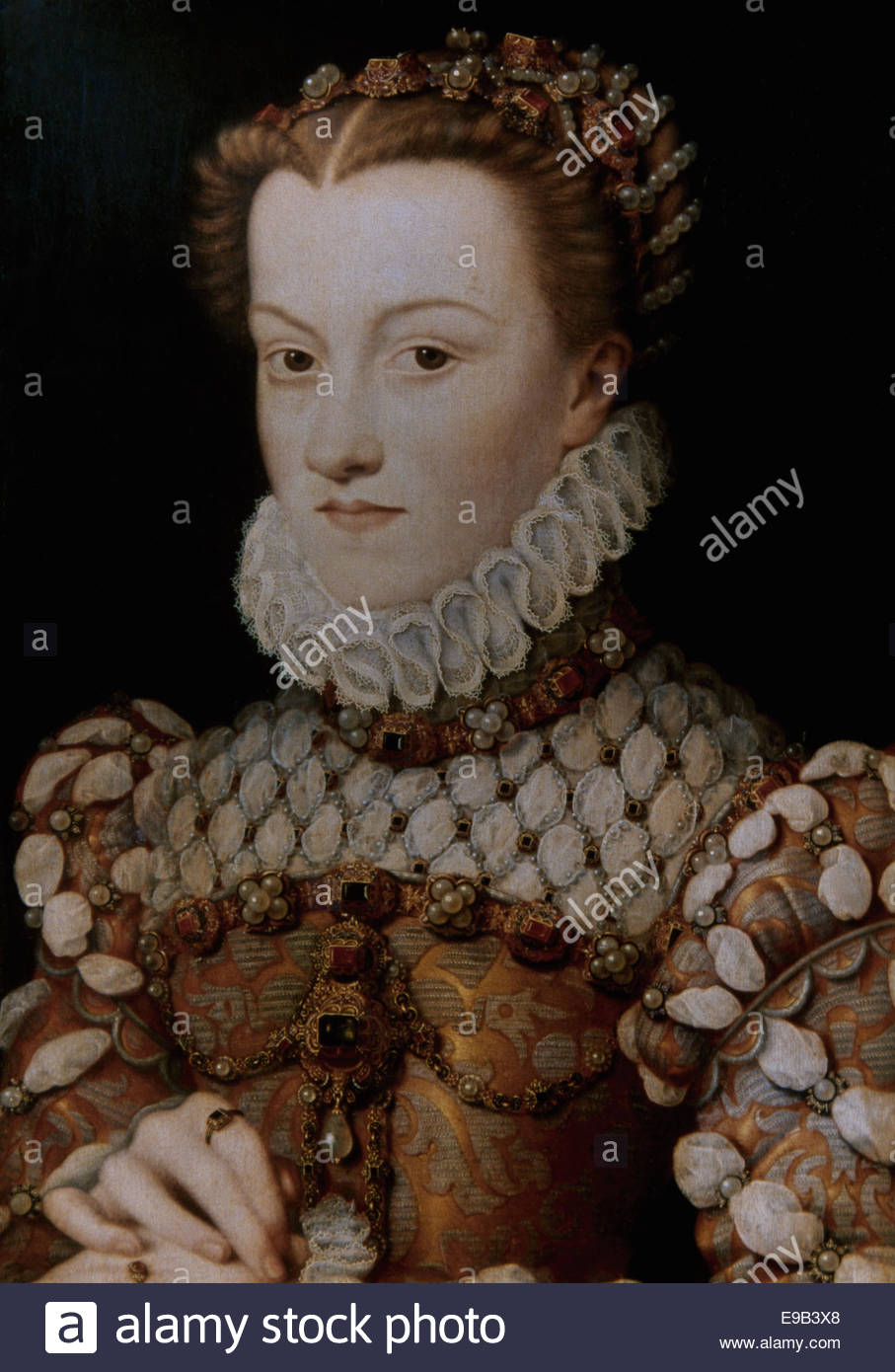 907x1390 Elizabeth Of Austria (1554 1592) Queen Of France. Portrait By - Renaissance Queen Painting