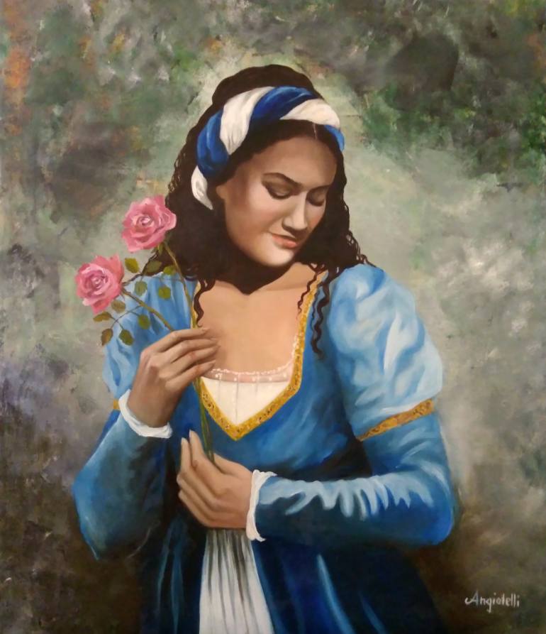 770x893 Saatchi Art Renaissance Lady Painting By Anna Rita Angiolelli - Renaissance Woman Painting