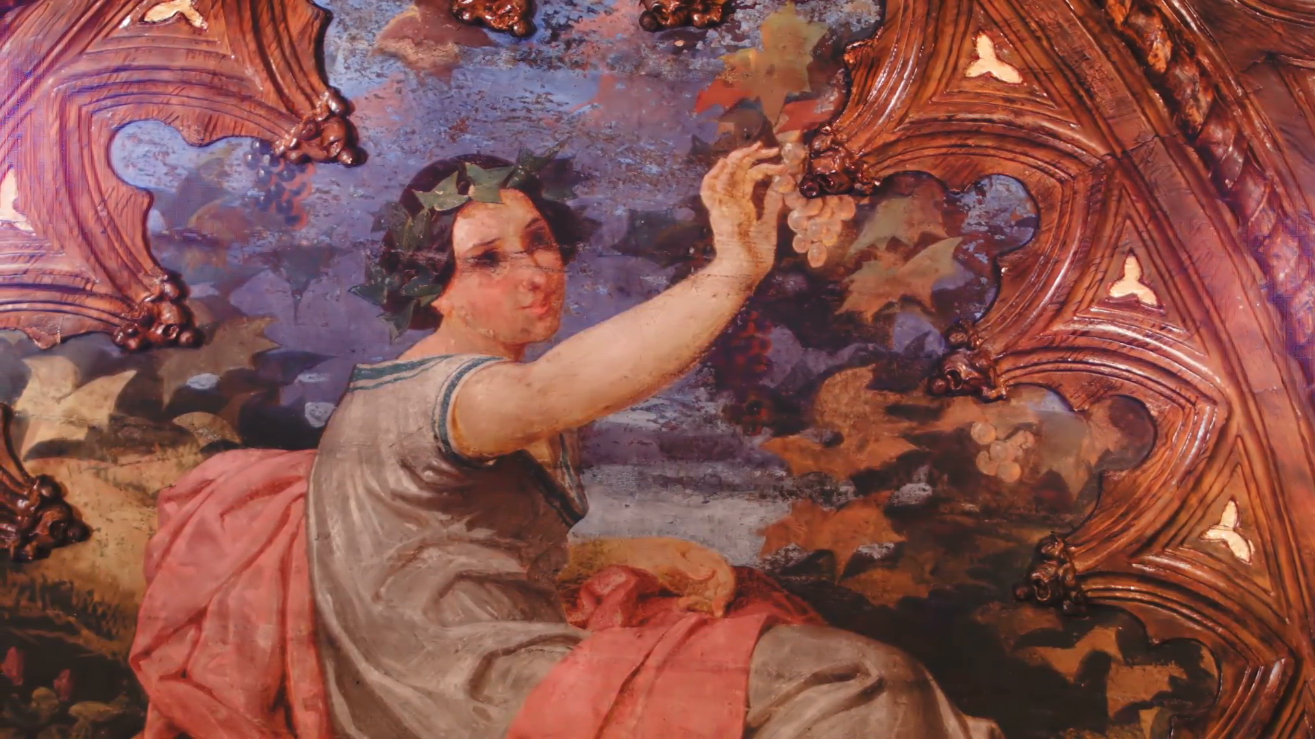 1920x1080 Fresco Paintings In The Ornate Rooms Of An Italian Renaissance - Renaissance Woman Painting