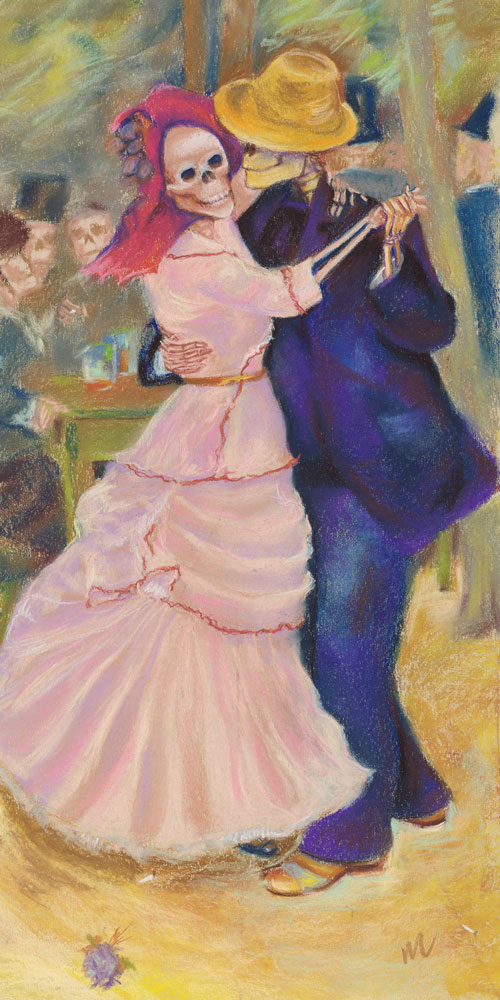500x1000 Skelly Dance - Renoir Dance Painting