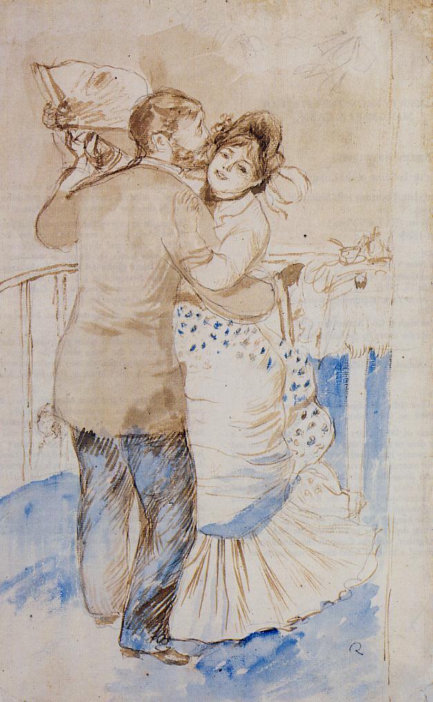 627x1016 Country Dance (Study) 1883 Painting Pierre Auguste Renoir Oil - Renoir Dance Painting