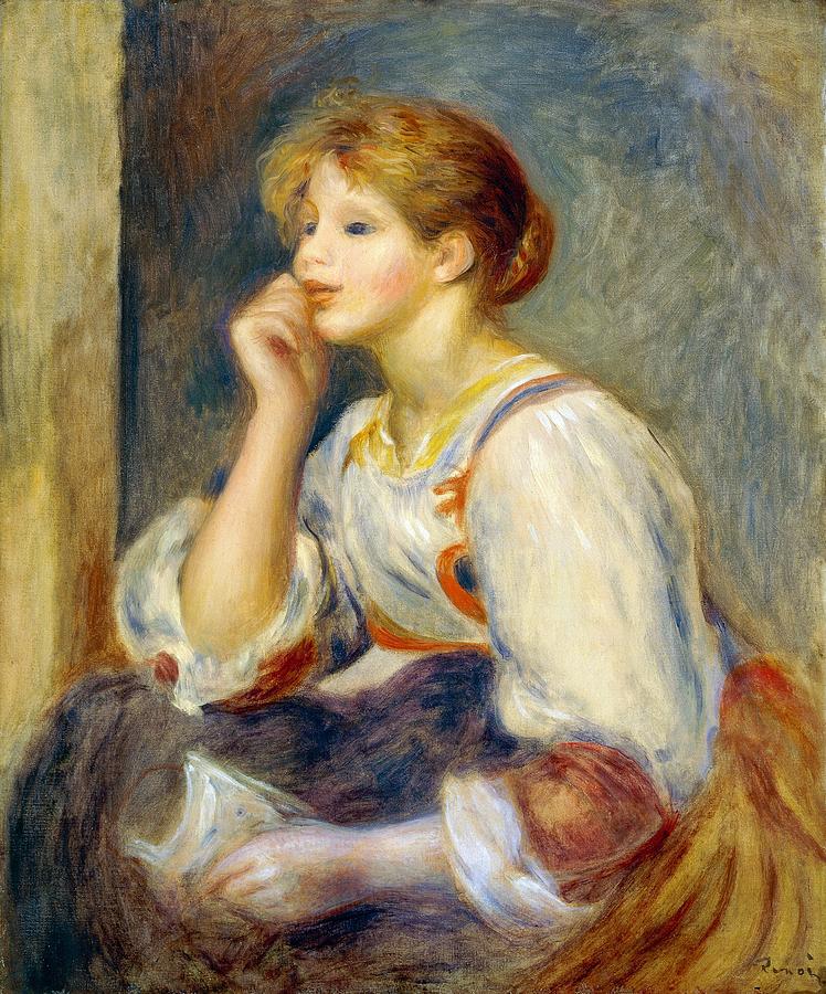 748x900 Woman With A Letter Painting By Pierre Auguste Renoir - Renoir Girl Painting