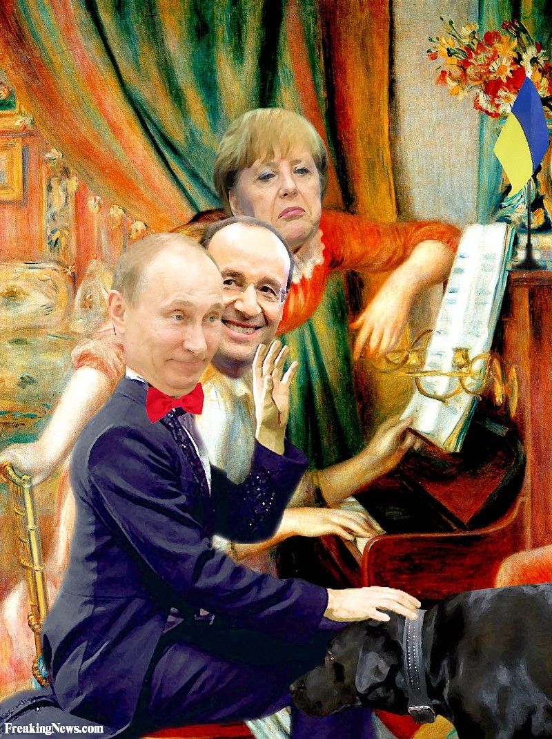 800x1070 Hollande Playting Piano For Putin And Merkel In Renoir Painting - Renoir Painting