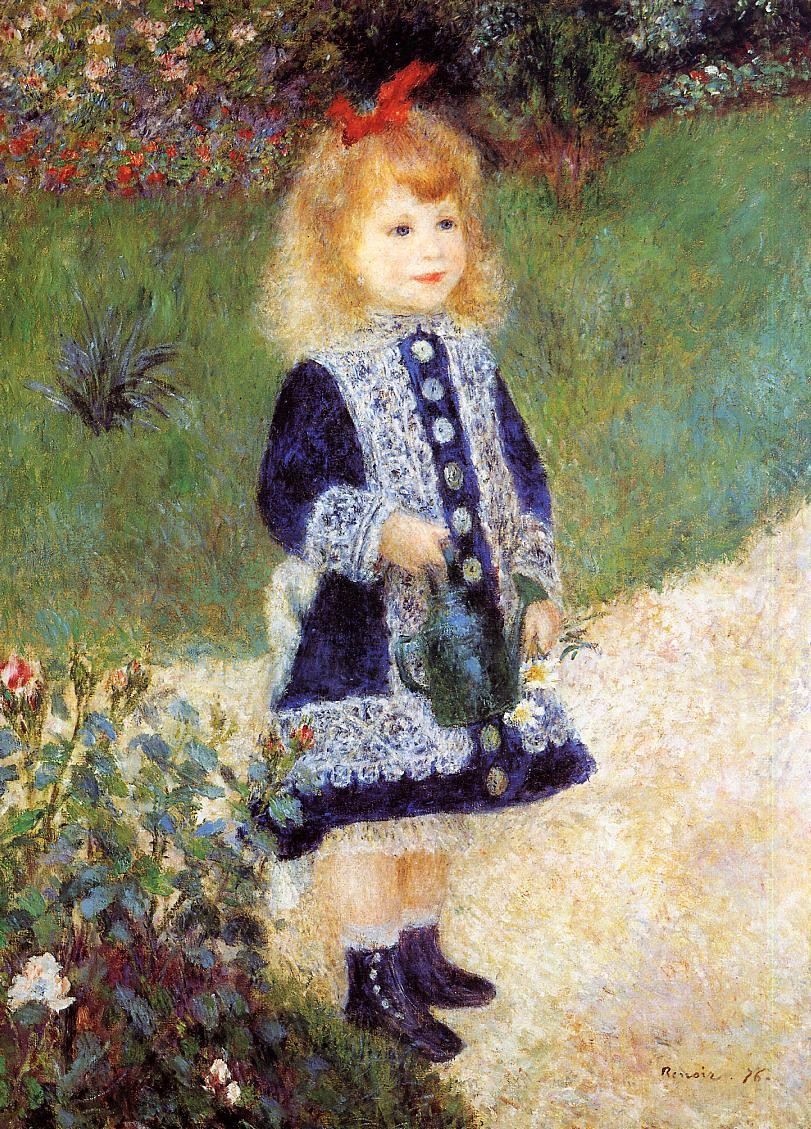 811x1129 A Girl With A Watering Can By Pierre Auguste Renoir - Renoir Painting