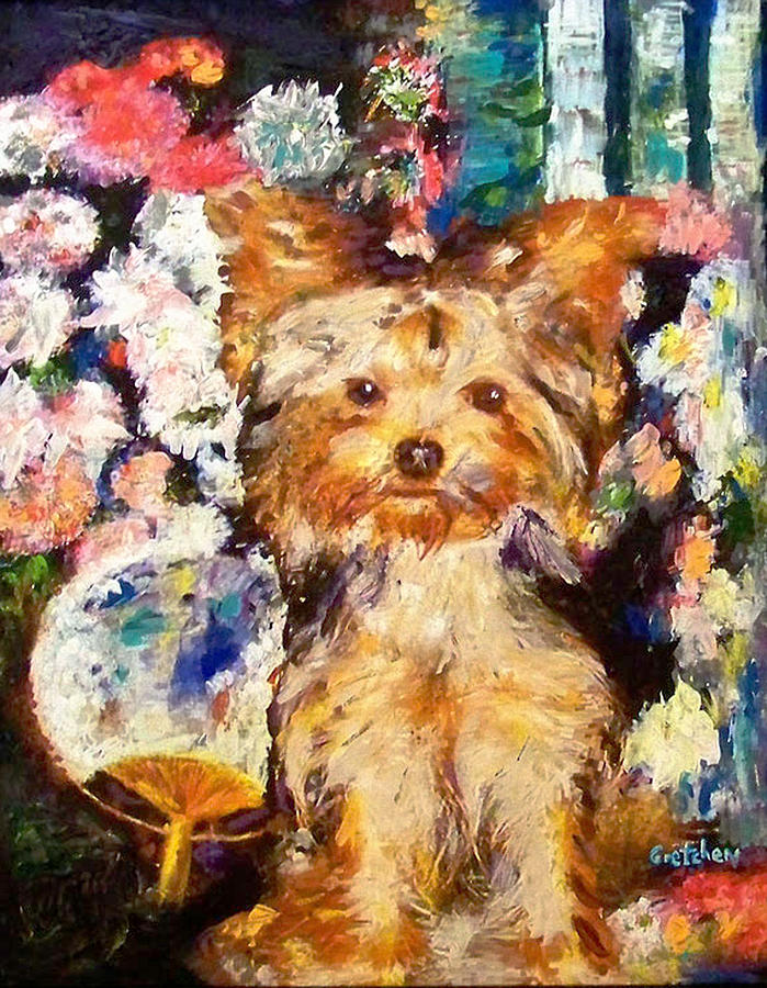 699x900 Renoir Dog Painting By Gretchenart Fineart - Renoir Painting