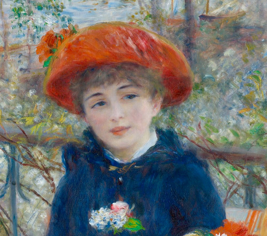 900x793 Two Sisters By Pierre Auguste Renoir - Renoir Painting