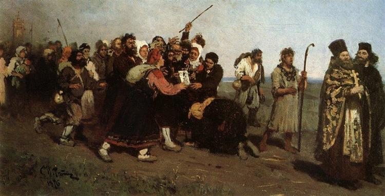750x382 Religious Procession, 1877 - Repin Painting