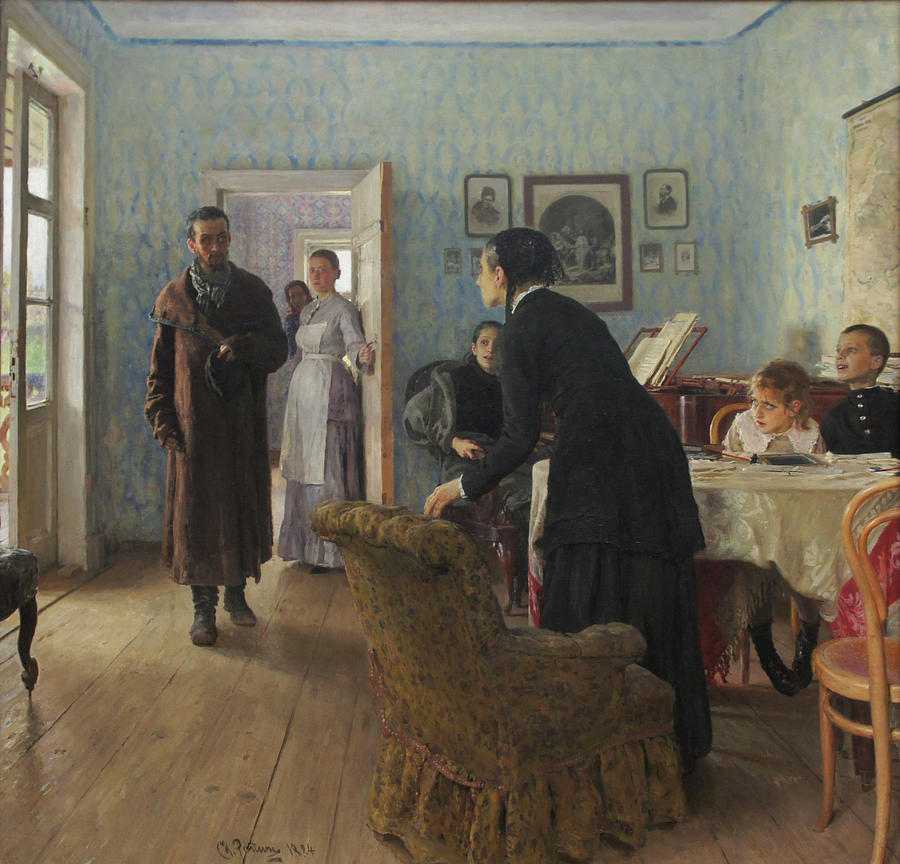 900x864 Unexpected Visitors Painting By Ilya Repin - Repin Painting