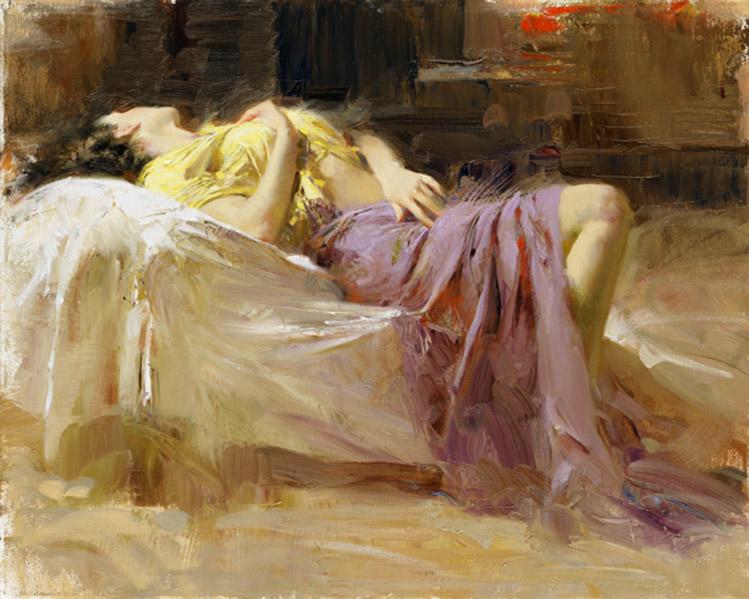 749x599 Pino Afternoon Repose Painting Framed Paintings For Sale - Repose Painting