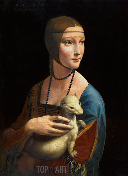 438x600 Lady With An Ermine (Cecilia Gallarani) Leonardo Da Vinci - Reproduction Painting
