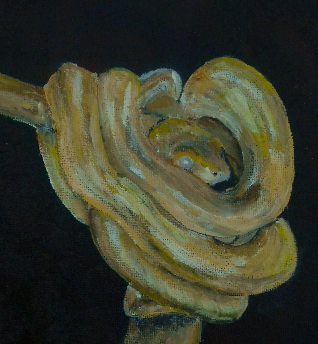 1100x1192 Yellow Snake Painting - Reptile Painting