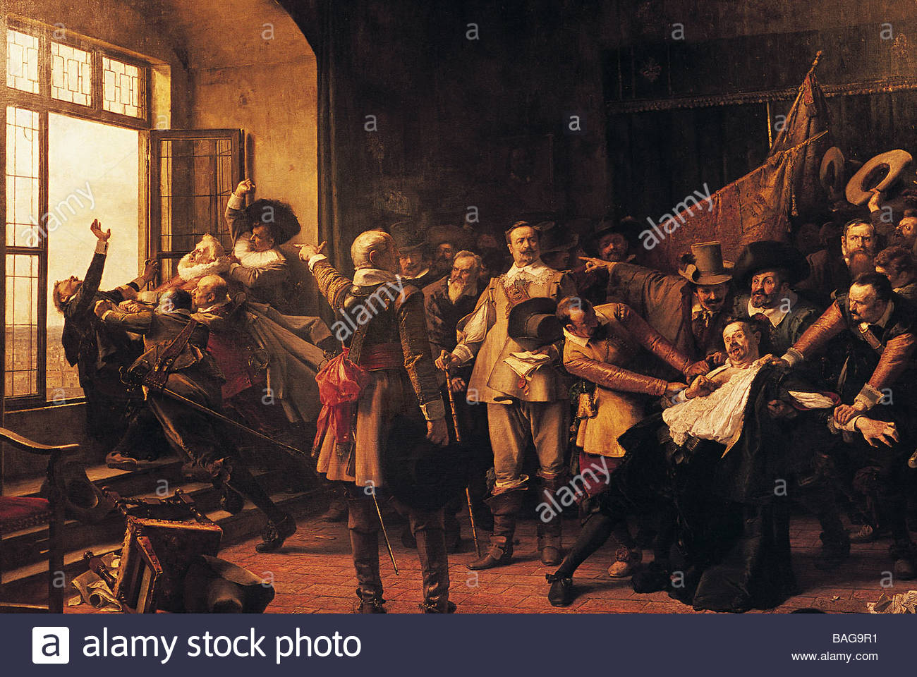 1300x960 Czech Republic, Prague, Painting Showing The Defenestration - Republic Painting
